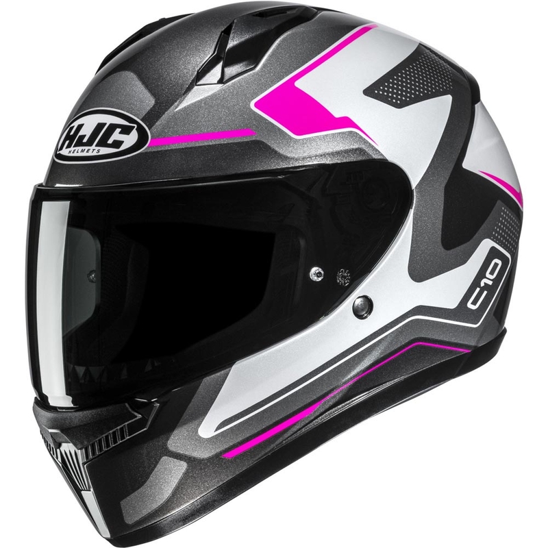 Cască integrală pentru motocicletă HJC C10 Cric MC8 negru-alb-roz-gri