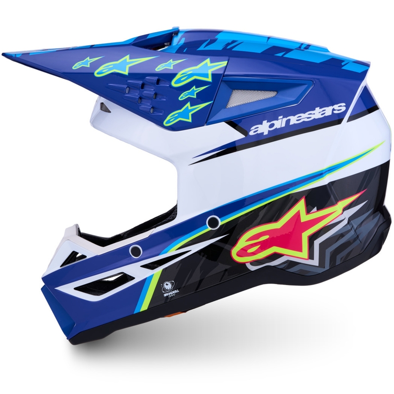 Cască motocross Alpinestars S-M3 Falcon albastru-alb-negru