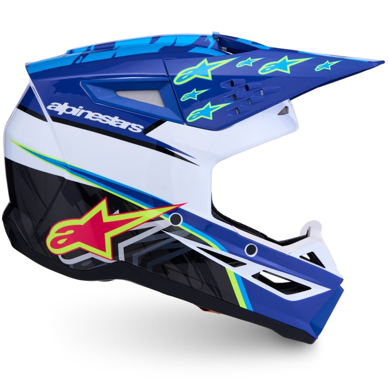 Cască motocross Alpinestars S-M3 Falcon albastru-alb-negru