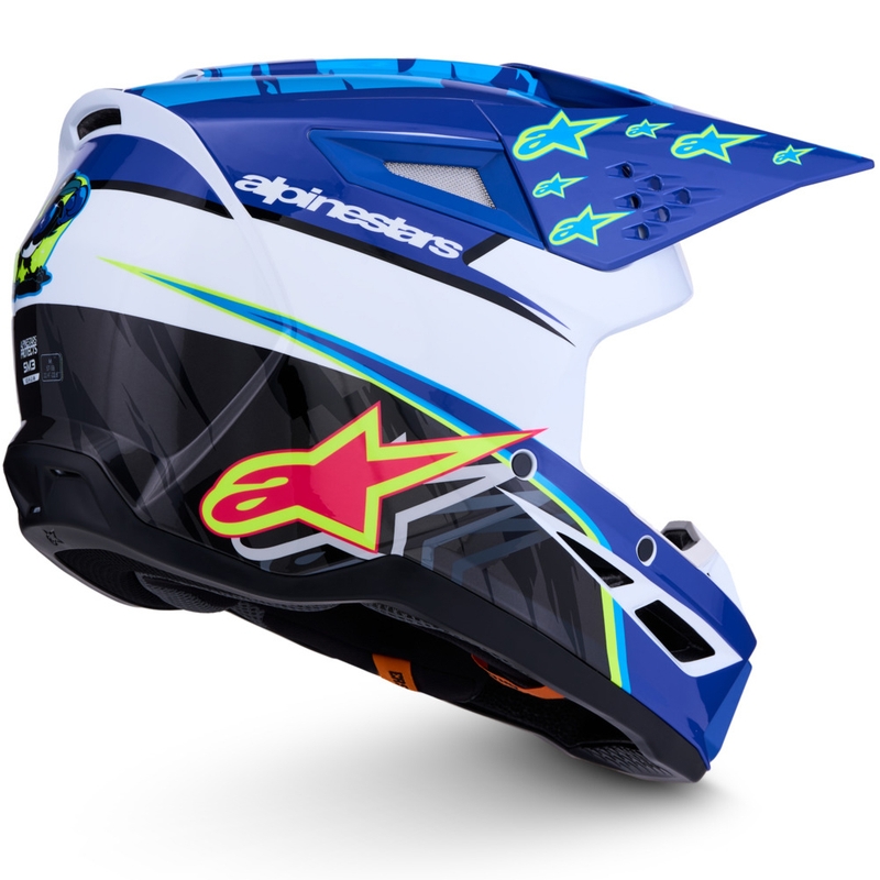 Cască motocross Alpinestars S-M3 Falcon albastru-alb-negru