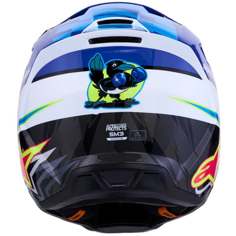 Cască motocross Alpinestars S-M3 Falcon albastru-alb-negru