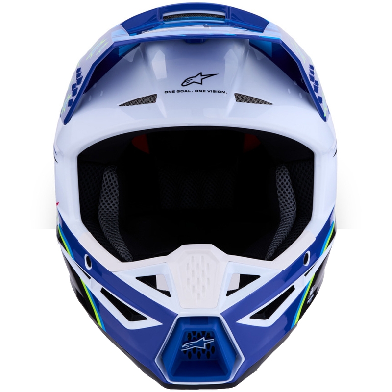 Cască motocross Alpinestars S-M3 Falcon albastru-alb-negru