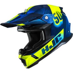 Cască motocross HJC C50 Dash MC2 albastru-galben fluo