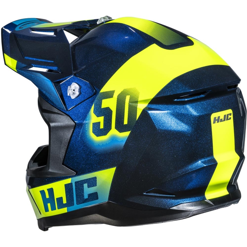Cască motocross HJC C50 Dash MC2 albastru-galben fluo
