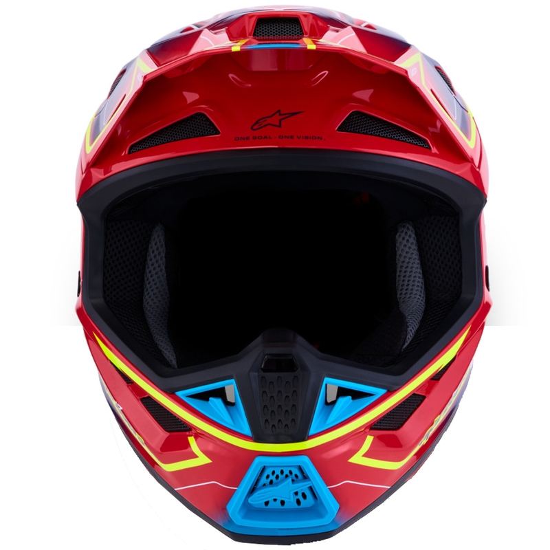 Motokrosová helma na motorku Alpinestars Supertech S-M7 Cast červeno-fluo žlutá