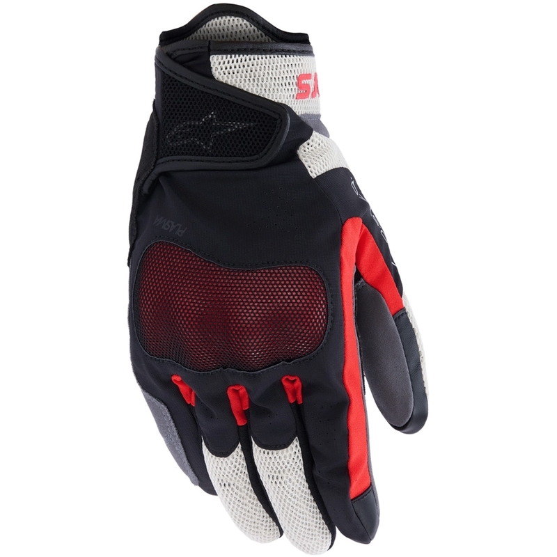 Mănuși de motocicletă Alpinestars Mogress Airflow negru-crem-roșu