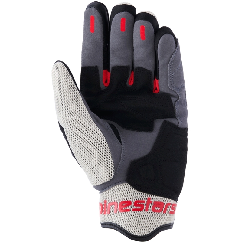 Mănuși de motocicletă Alpinestars Mogress Airflow negru-crem-roșu