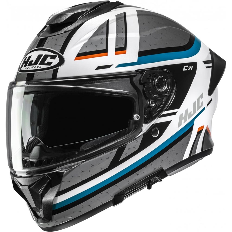 Cască integrală pentru motocicletă HJC C71 Novah MC27 gri-alb-albastru