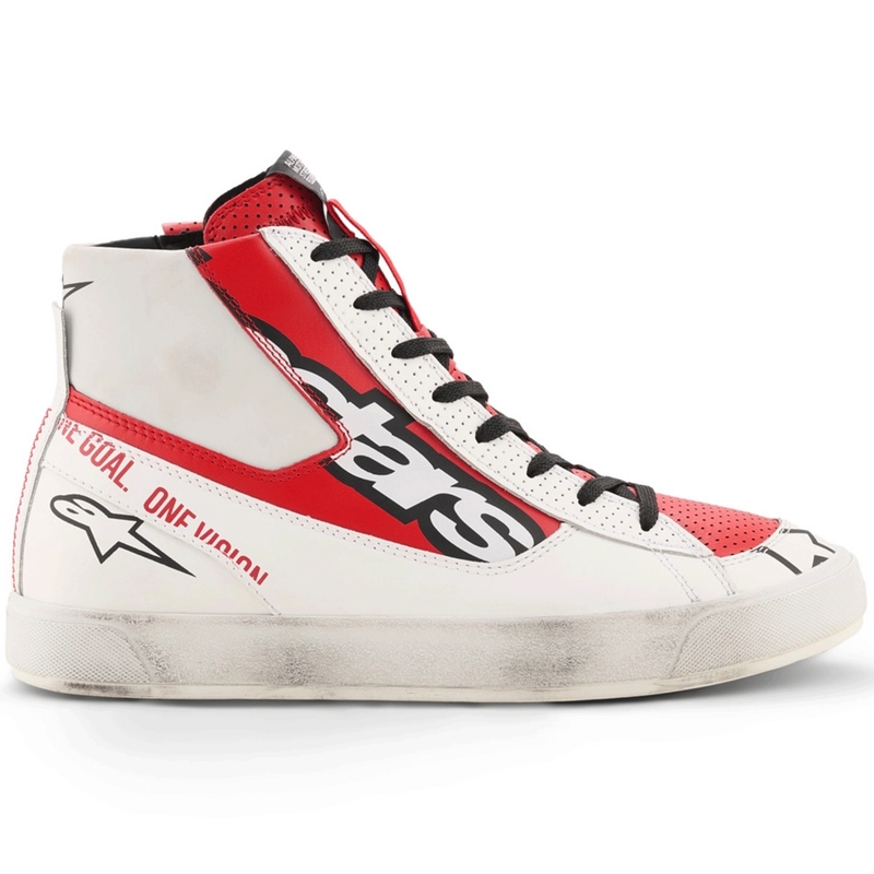 Ghete moto Alpinestars Stated Flair alb-roșu