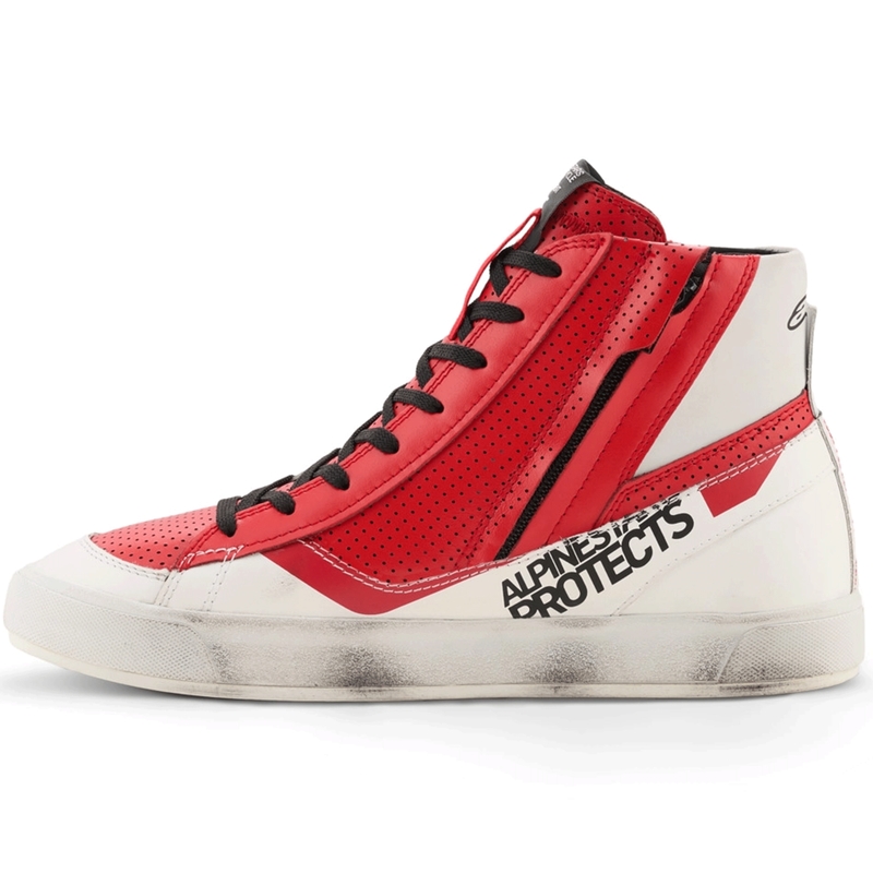Ghete moto Alpinestars Stated Flair alb-roșu