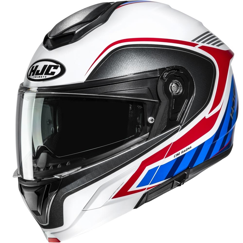 Cască de motocicletă pliabilă HJC C92 Ragna MC21 alb-roșu-albastru