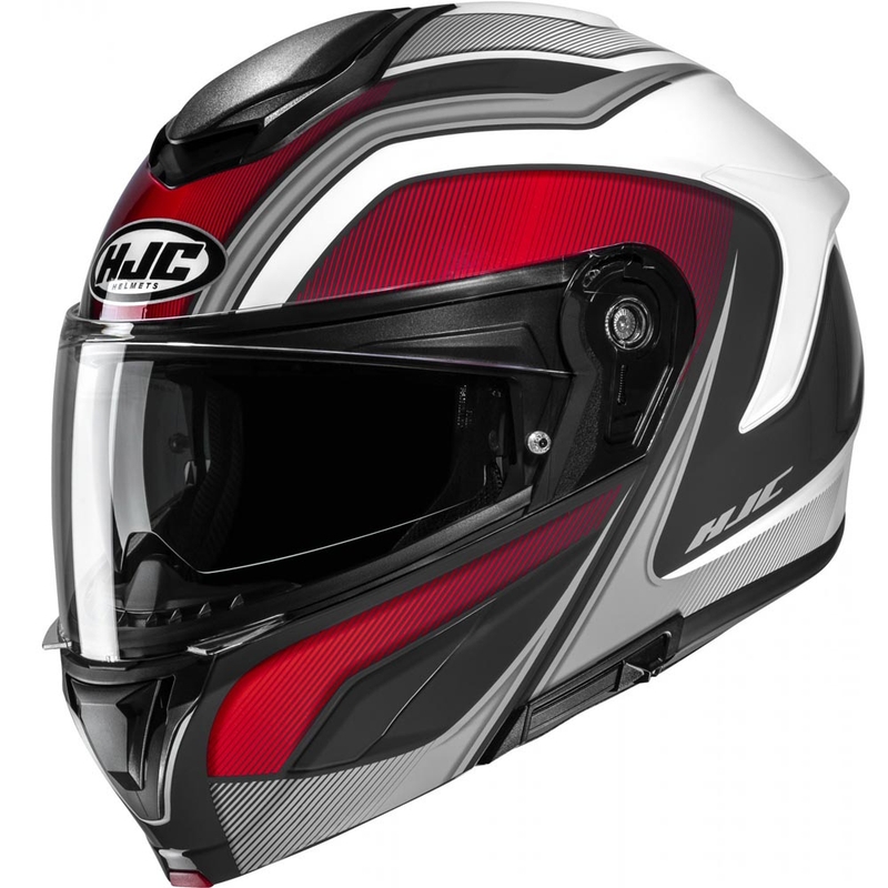 Cască de motocicletă pliabilă HJC C92 Sirius MC1 negru-alb-argintiu-roșu