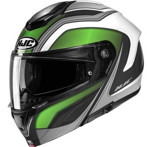 Cască de motocicletă pliabilă HJC C92 Sirius MC4 negru-alb-argintiu-verde