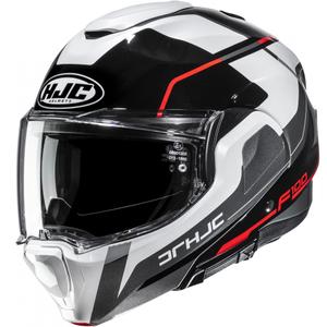 Cască de motocicletă pliabilă HJC F100 Astra MC1 negru-alb-roșu-gri