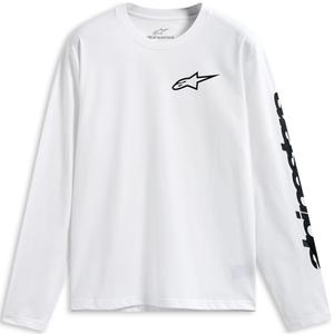 Tricou cu mânecă lungă Alpinestars Trackside CSF alb-negru