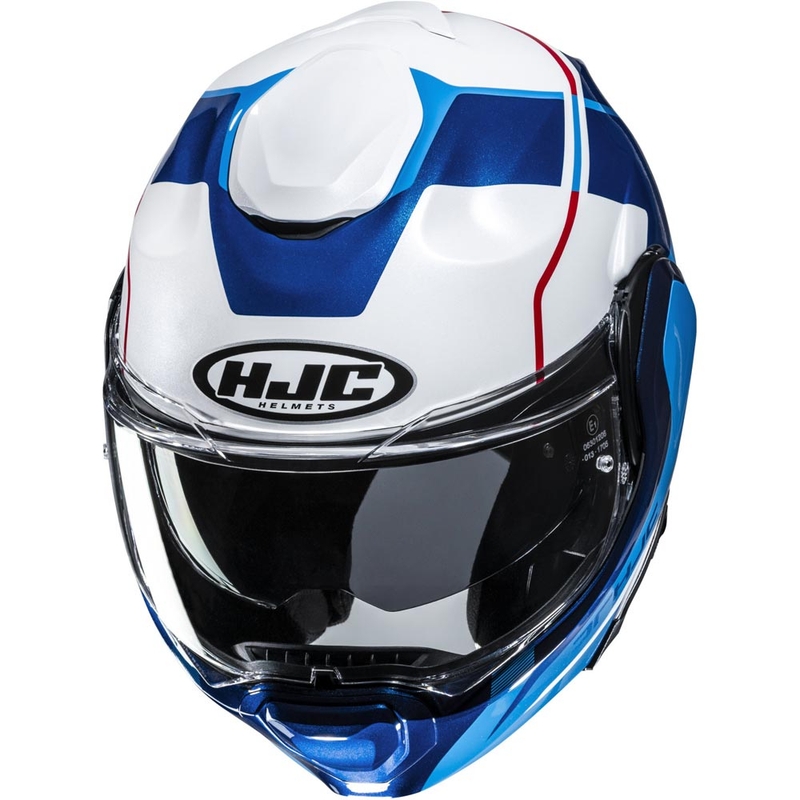 Cască de motocicletă pliabilă HJC F100 Astra MC21 alb-albastru-roșu