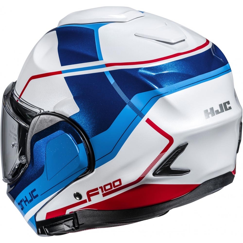 Cască de motocicletă pliabilă HJC F100 Astra MC21 alb-albastru-roșu