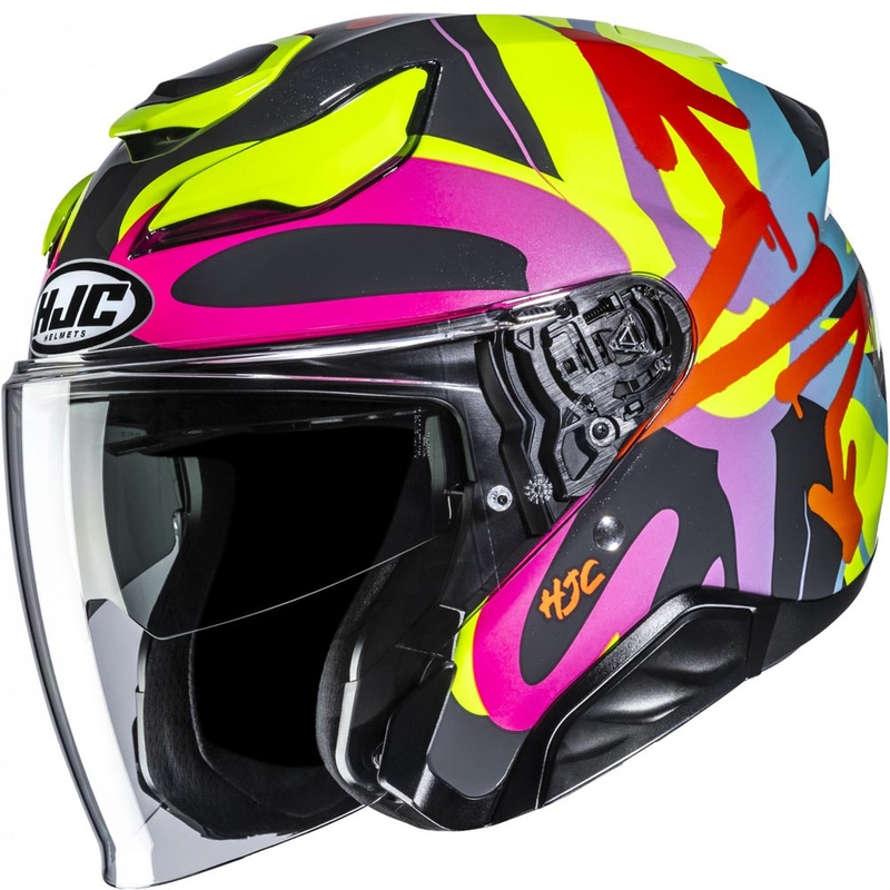Cască de motocicletă deschisă HJC F31 Sora MC38, culoare neagră