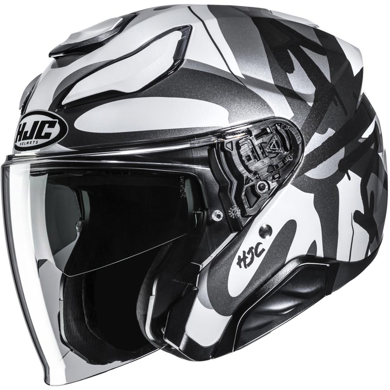 Cască de motocicletă deschisă HJC F31 Sora MC5 negru-gri-alb
