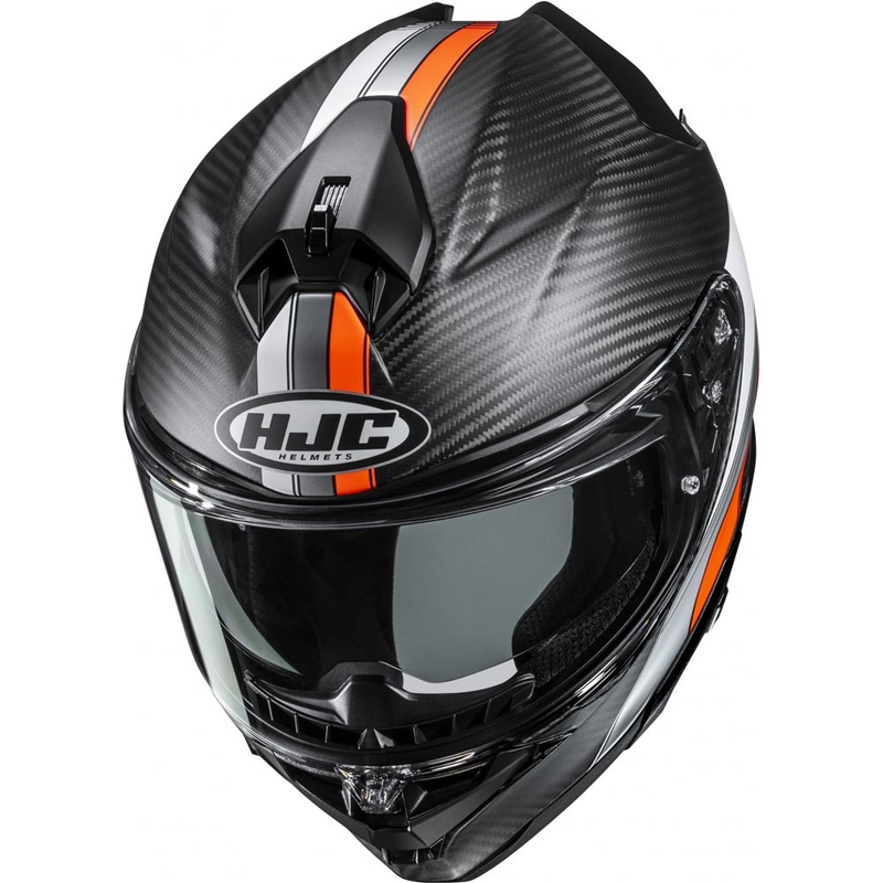 Cască integrală pentru motocicletă HJC F72 Carbon Eos MC6HSF negru-portocaliu