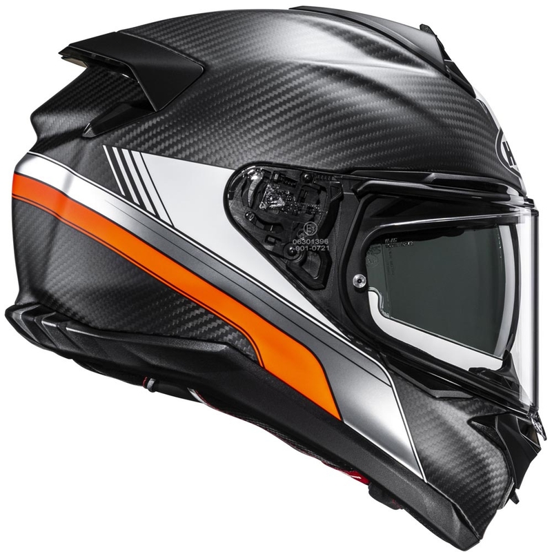 Cască integrală pentru motocicletă HJC F72 Carbon Eos MC6HSF negru-portocaliu