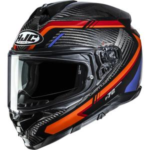Cască integrală pentru motocicletă HJC F72 Carbon Kairo MC8 negru-portocaliu-roșu-violet