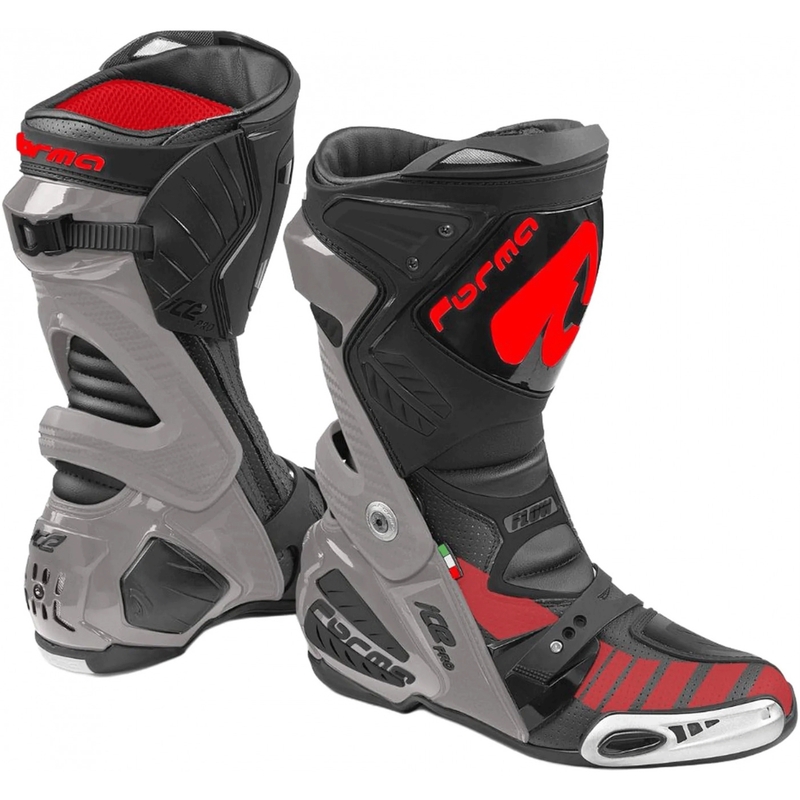 Ghete motociclete Forma Ice Pro Flow gri-negru-roșu
