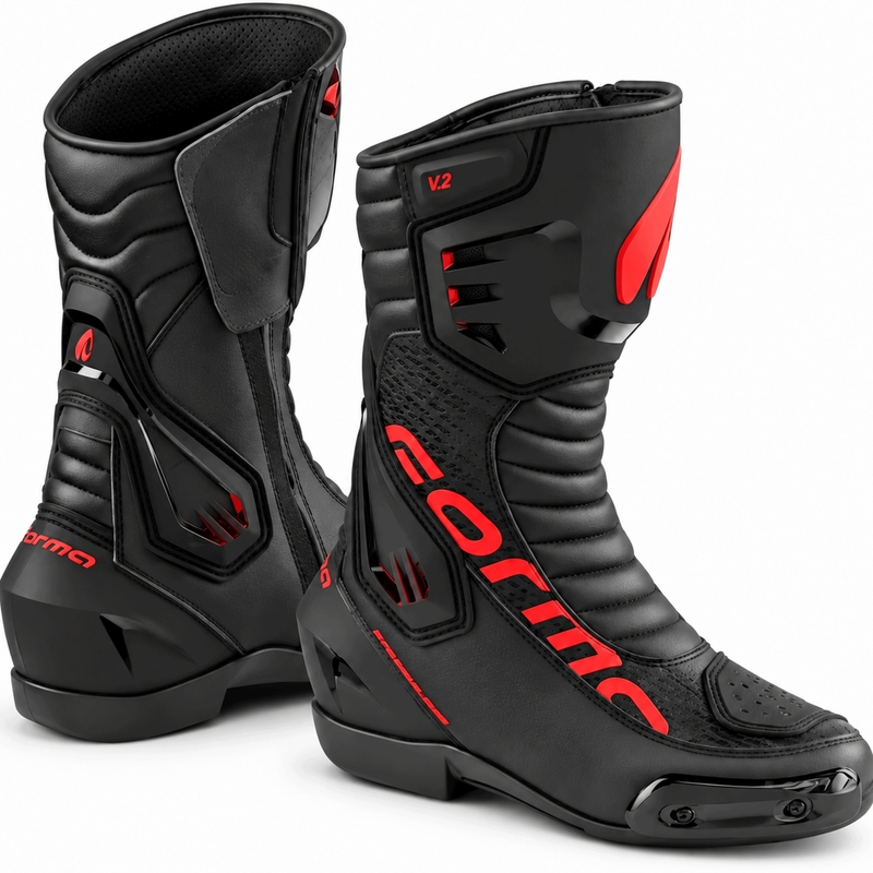 Ghete de motocicletă Forma Freccia EVO V.2 negru-roșu