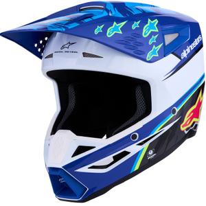 Cască motocross Alpinestars S-M3 Falcon pentru copii, albastru-alb-negru