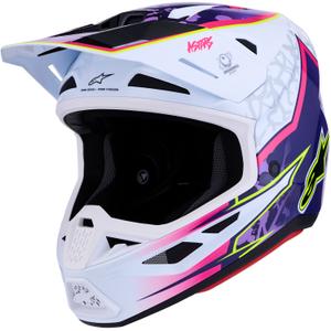 Cască motocross Alpinestars Supertech S-M7 Blaster violet-alb