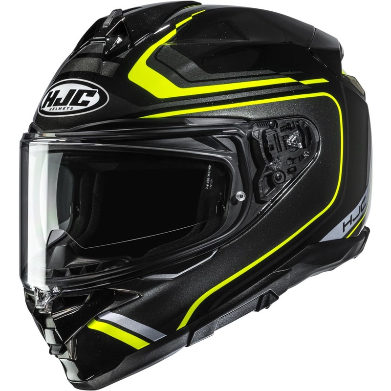 Cască integrală pentru motocicletă HJC F72 Oflo MC3H negru-galben fluo