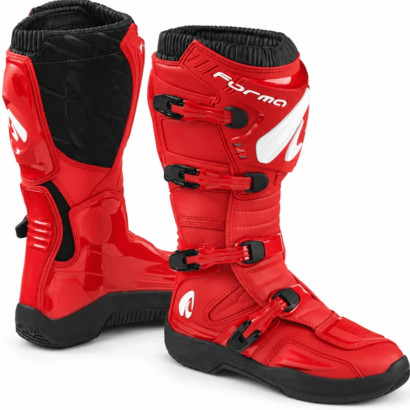 Ghete motocross Forma Traction roșu-negru-alb