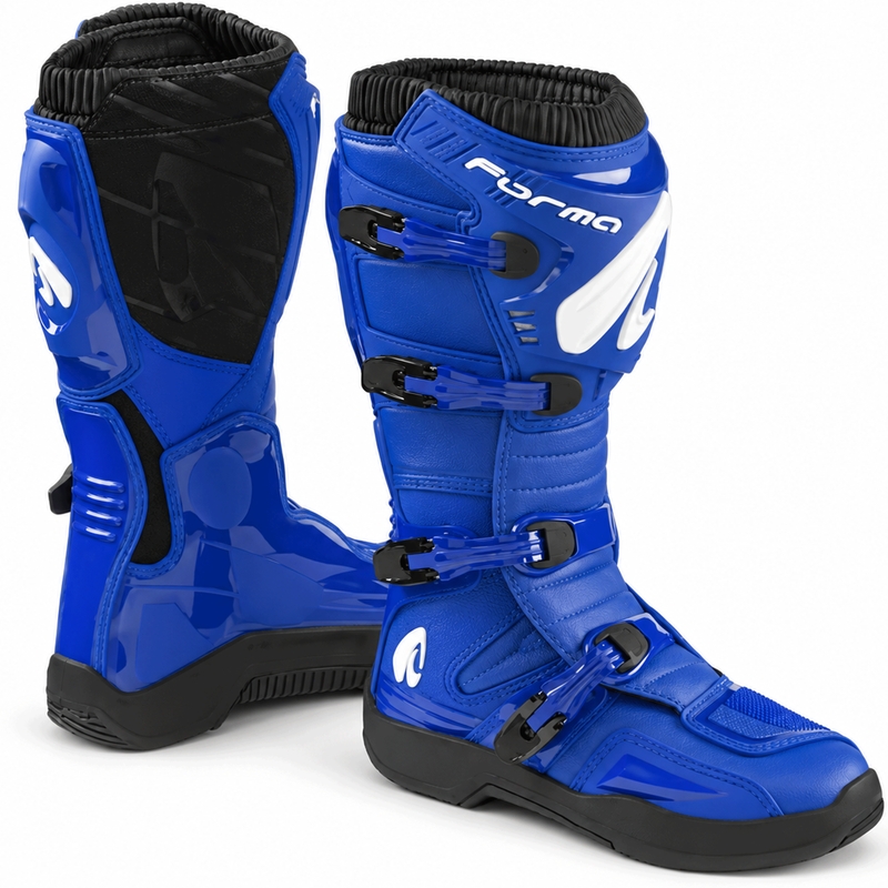 Ghete motocross Forma Traction albastru-negru-alb