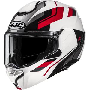 Cască de motocicletă HJC i101 Krone MC1 flip-up alb-negru-roșu