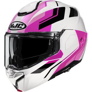 Cască de motocicletă pliabilă HJC i101 Krone MC8 alb-roz-negru