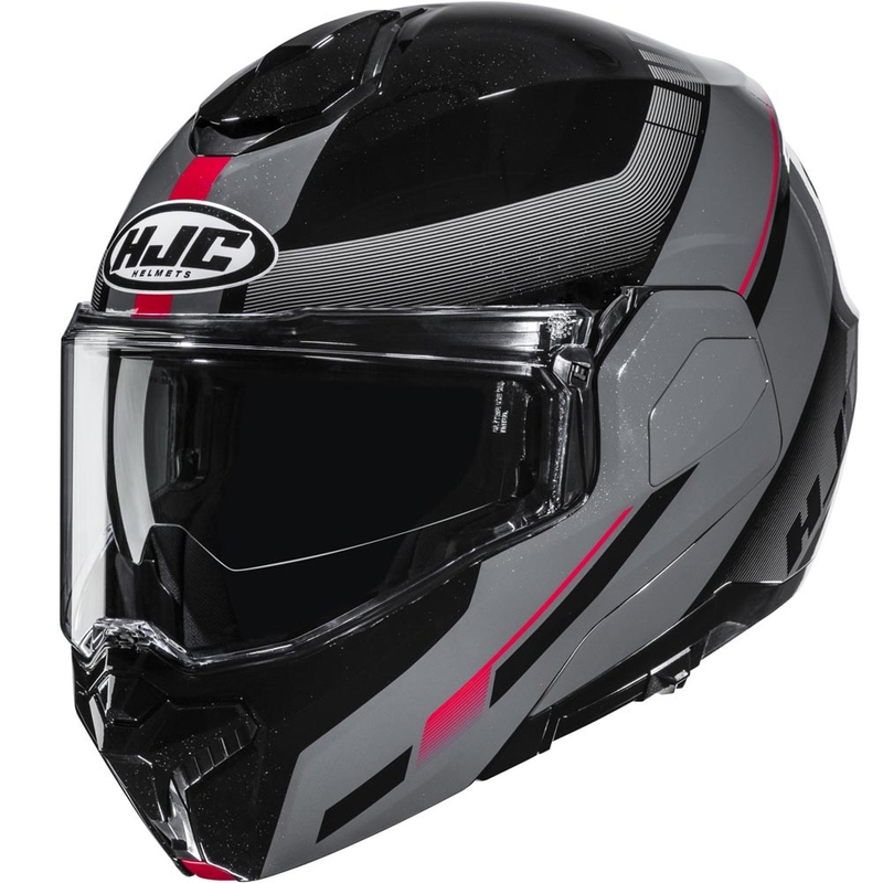 Cască de motocicletă pliabilă HJC i101 Mira MC1 negru-gri-roșu