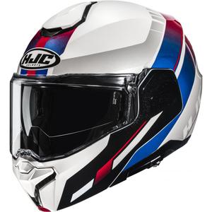 Cască de motocicletă pliabilă HJC i101 Mira MC21 alb-albastru-roșu