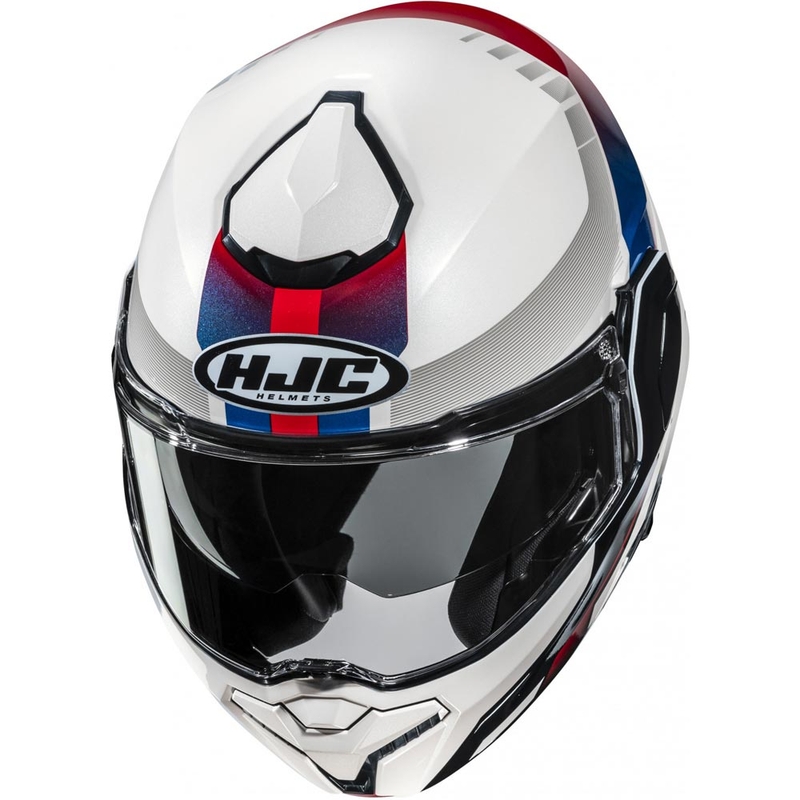 Cască de motocicletă pliabilă HJC i101 Mira MC21 alb-albastru-roșu