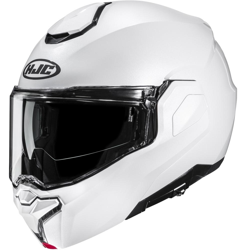 Cască de motocicletă HJC i101 Solid flip-up, alb perlat