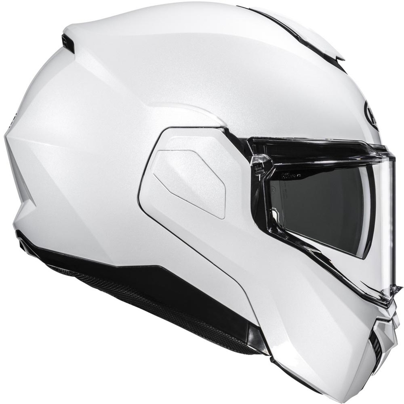 Cască de motocicletă HJC i101 Solid flip-up, alb perlat