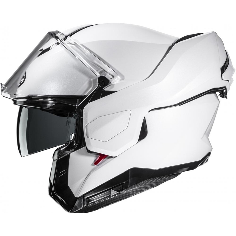 Cască de motocicletă HJC i101 Solid flip-up, alb perlat