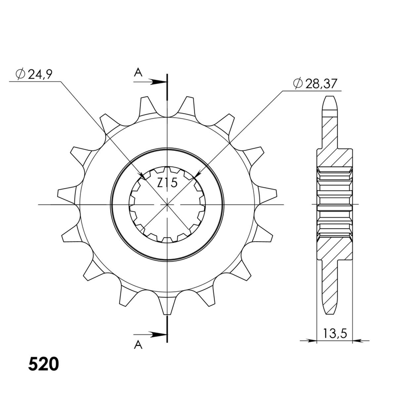 Pinion fata SUPERSPROX 15T