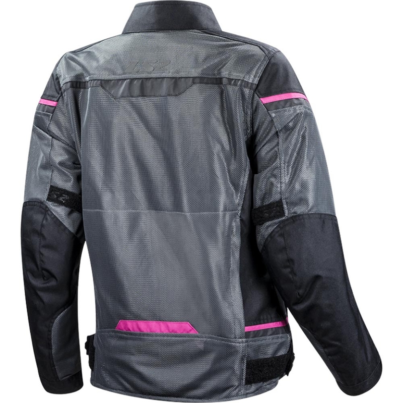Geacă de motocicletă pentru femei LS2 Riva negru-gri închis-roz