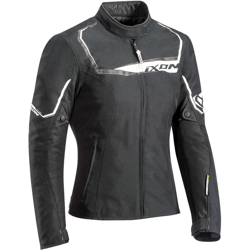 Jacheta de motociclete pentru femei IXON Challenge negru și alb lichidare
