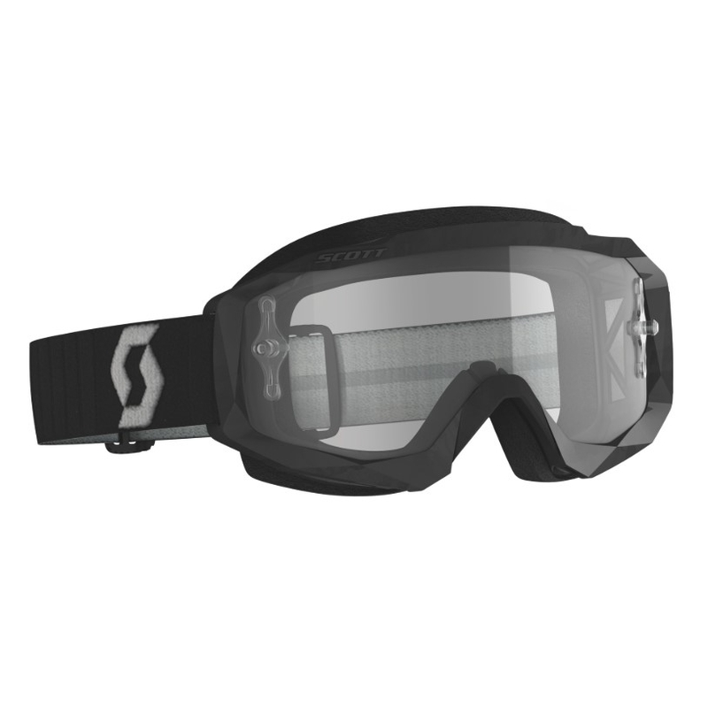 Ochelari de motocros SCOTT Hustle X MX negru și gri (plexi transparent)