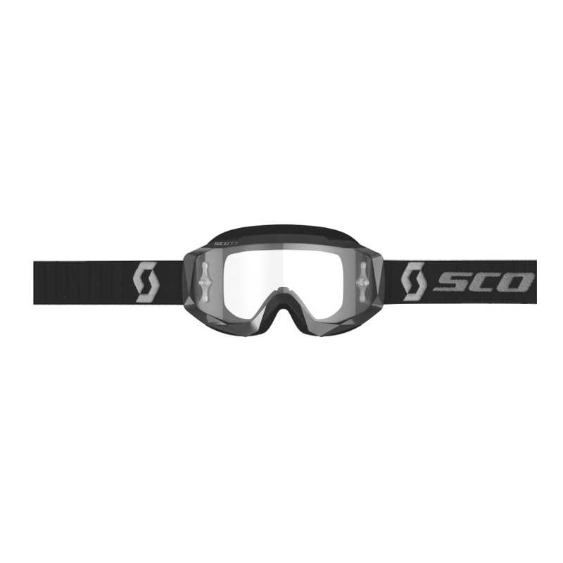 Ochelari de motocros SCOTT Hustle X MX negru și gri (plexi transparent)
