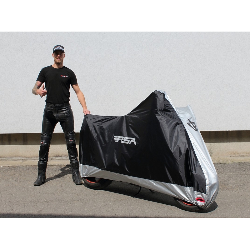 Husă pentru motocicletă RSA negru-argintiu