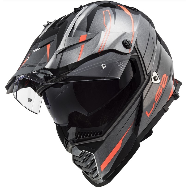 Cască de enduro LS2 MX436 Pioneer EVO Knight titanium-orange