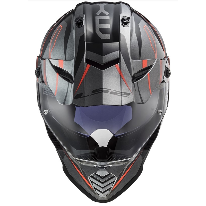 Cască de enduro LS2 MX436 Pioneer EVO Knight titanium-orange