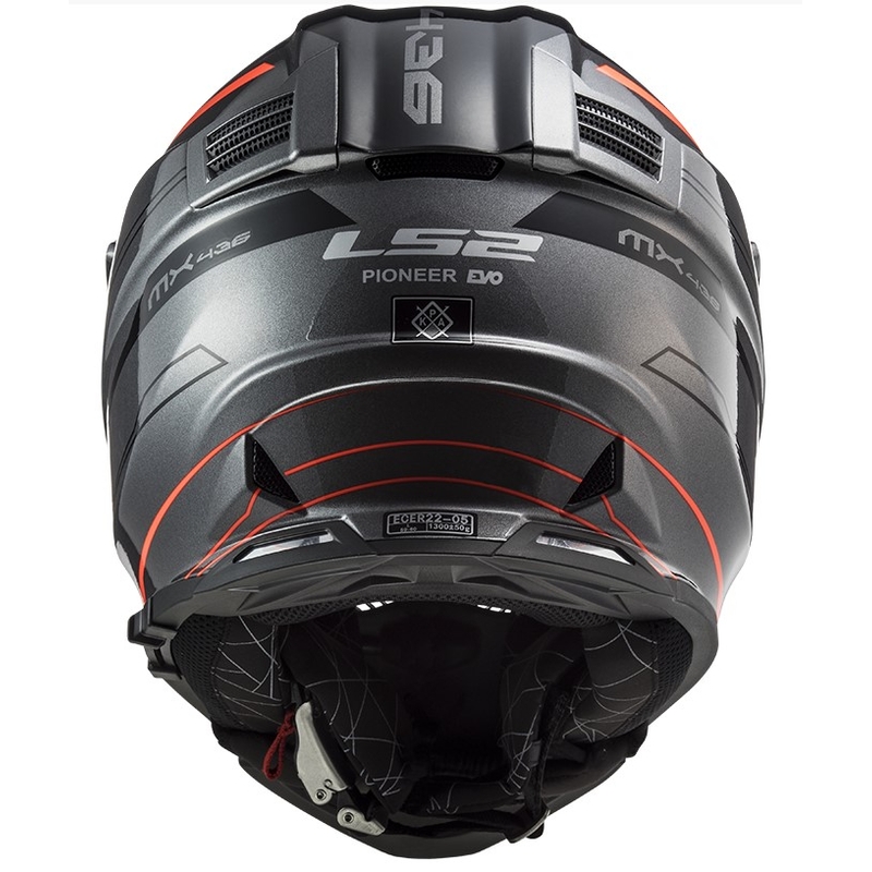 Cască de enduro LS2 MX436 Pioneer EVO Knight titanium-orange